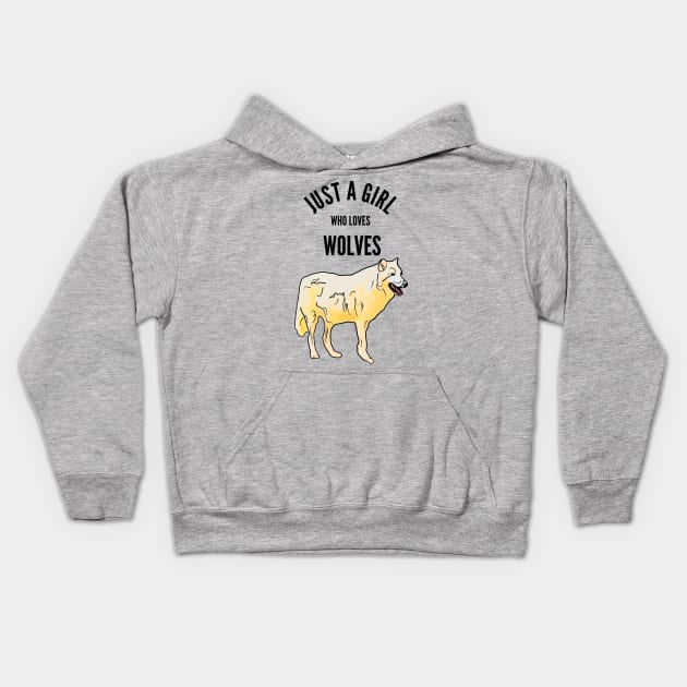 Just a Girl Who Loves Wolves Kids Hoodie by ardp13